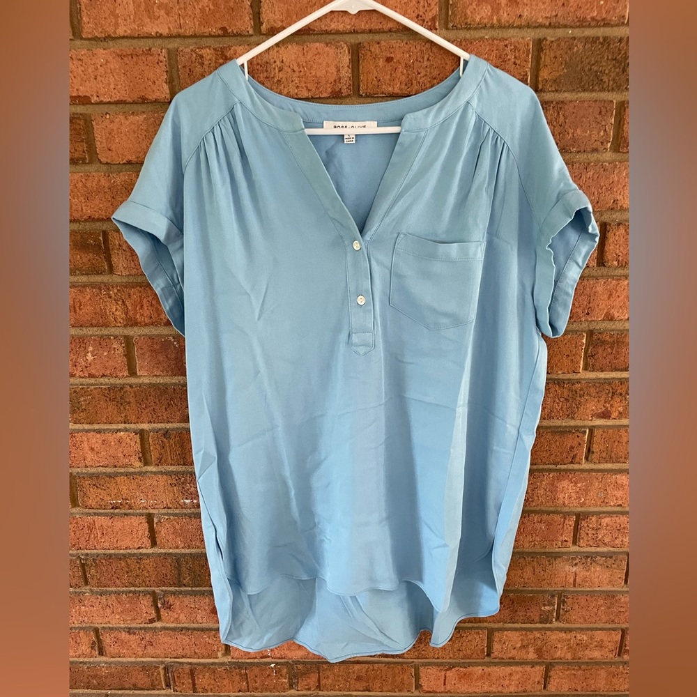 Rose + Olive high low tunic size large